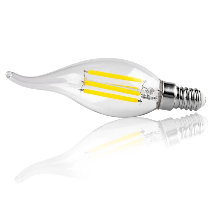 Żarówka LED E14 BA35 2,2W płomyk Filament 4000K