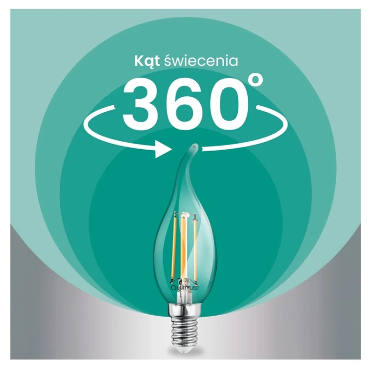 Żarówka LED E14 BA35 2,2W płomyk Filament biała neutralna