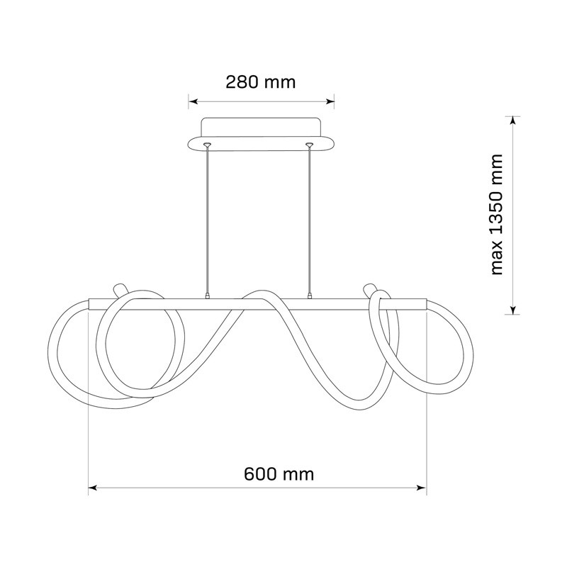 wymiary lampy wiszącej EMMA LED 38W 230V 4000K złota