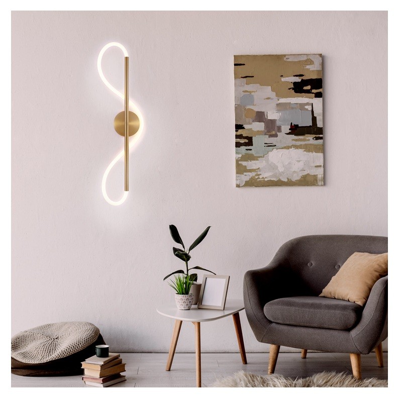kinkiet ścienny 19W 60cm neutralny złoty