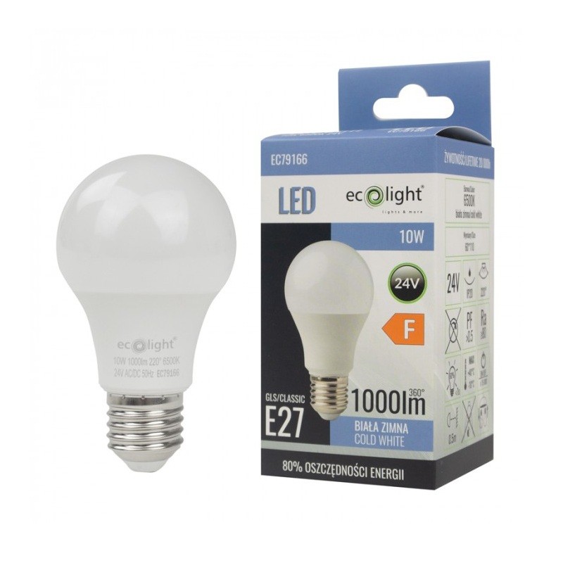 Żarówka LED E27 10W zimna 6000K