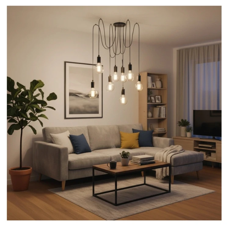 lampa pają 8 ramienna E27