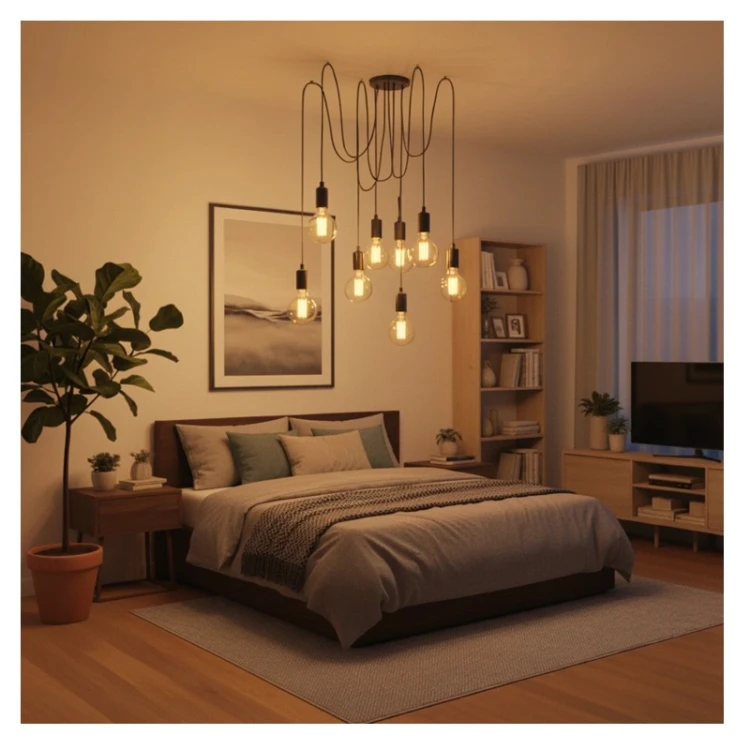 lampa pająk na 8 żarówek E27 Arane