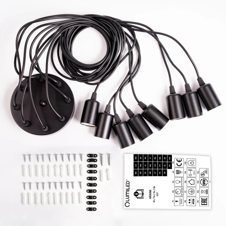 Lampa wisząca pająk ARANE 8 opraw E27