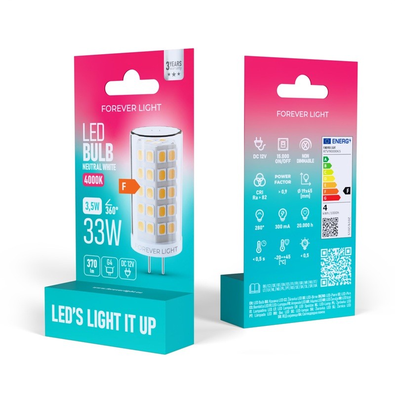 opakowanie żarówki G4 neutralnej 3,5W