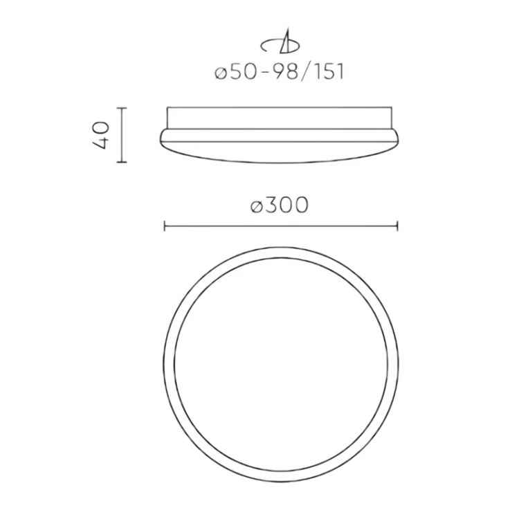 wymiary plafonu 22W 4000K