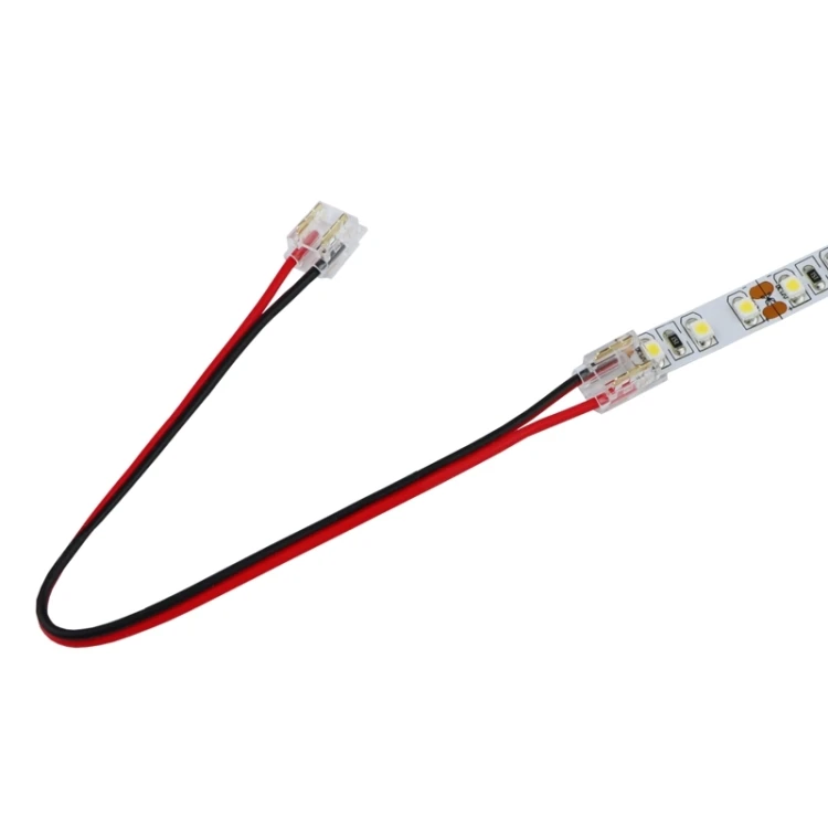 Przewód montażowy 15cm na dwie taśmy LED SMD i COB 8/10mm
