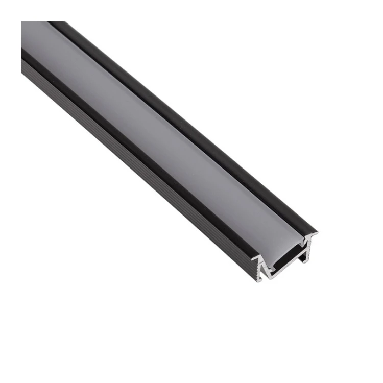 Profil aluminiowy czarny Zenoline 2m wpuszczany z kloszem mlecznym