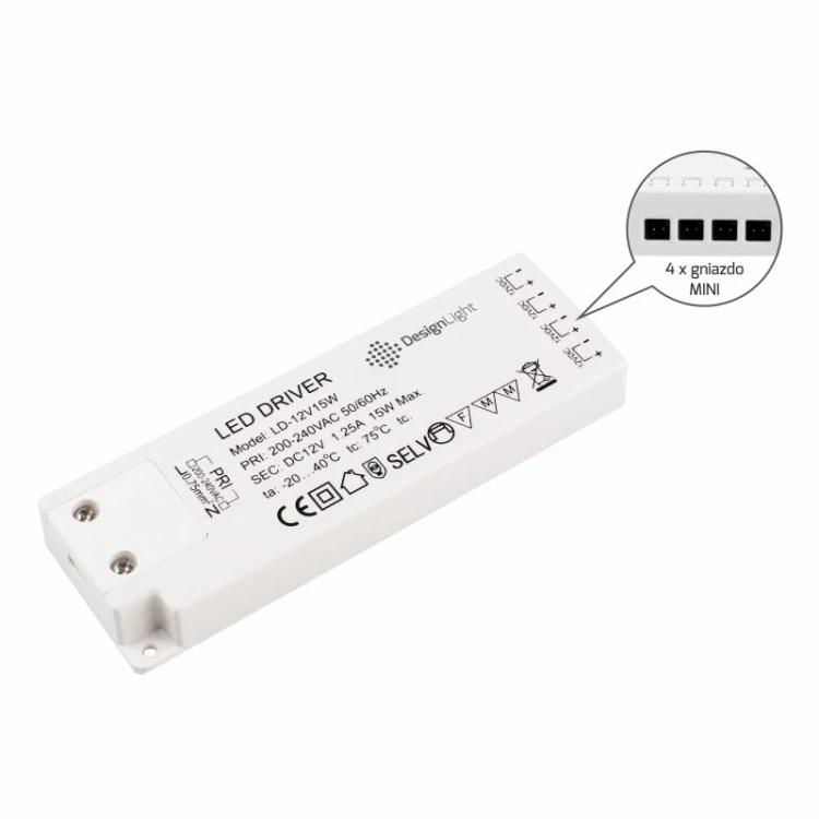 zasilacz 15W z gniazdami mini