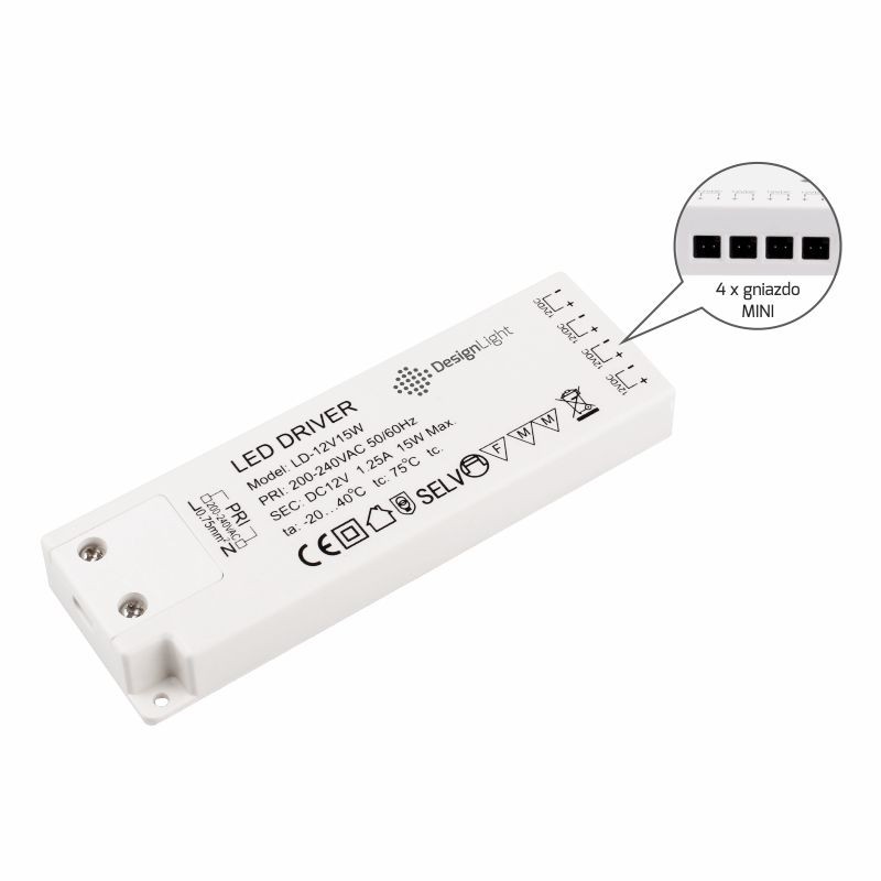 zasilacz 15W z gniazdami mini