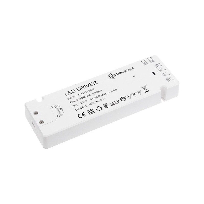 Zasilacz LED 60W 12V 5A z gniazdami mini