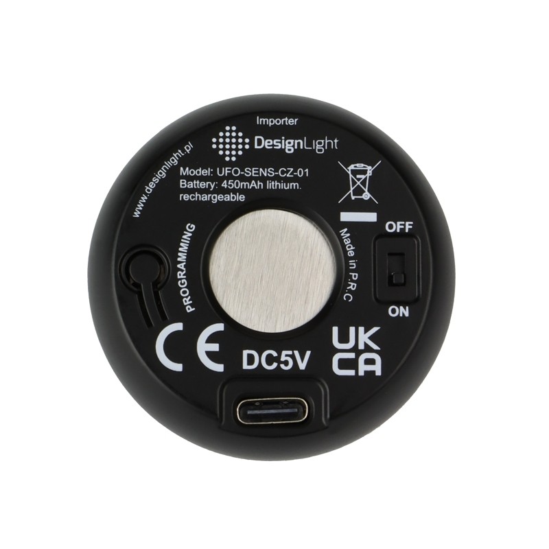 Sterownik RF i wyłącznik ze ściemniaczem UFO czarny