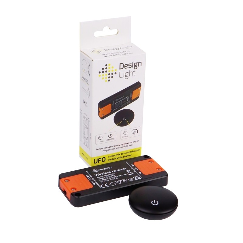 Sterownik RF i wyłącznik ze ściemniaczem UFO czarny