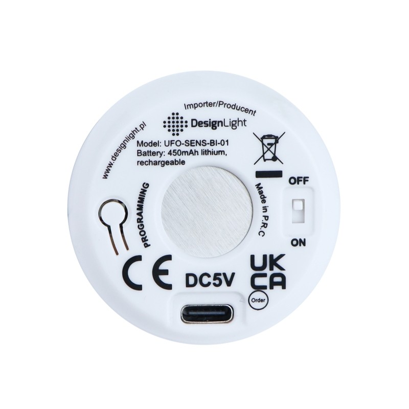 wyłącznik, ściemniacz UFO biały