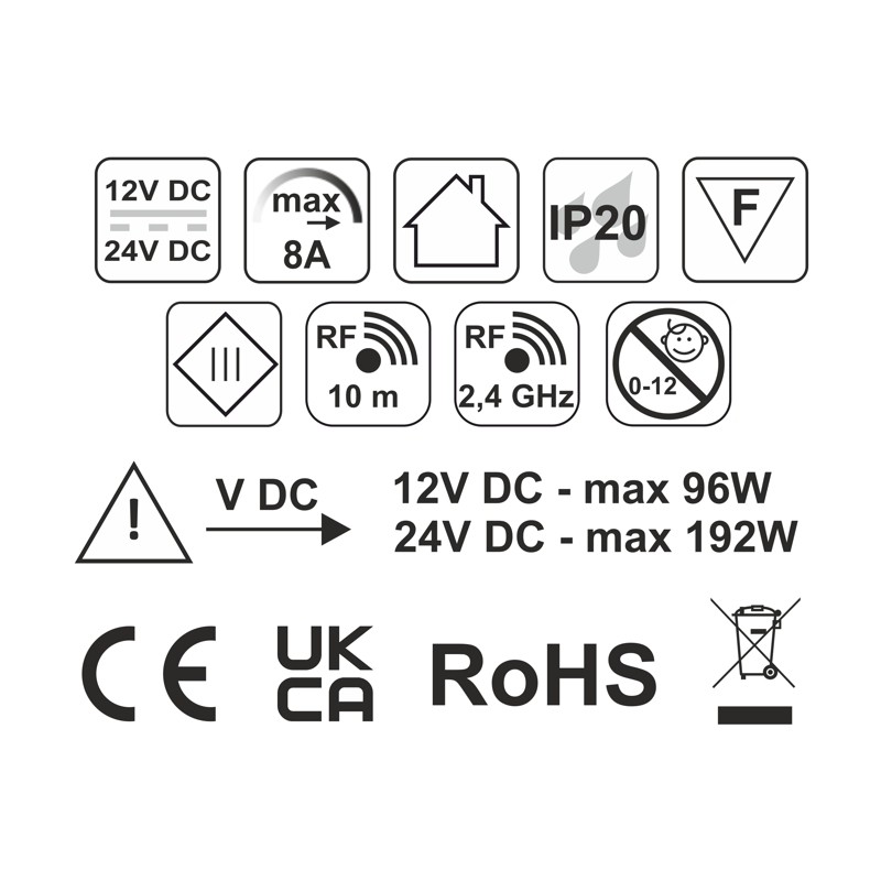 DELI 3 Sensor PIR ze ściemniaczem czarny