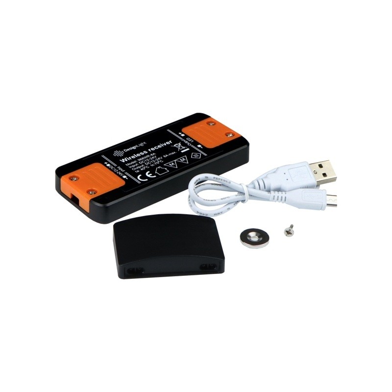 Zestaw bezprzewodowy TEO z uniwersalnym wyłącznikiem i ściemniaczem, ładowany USB czarny