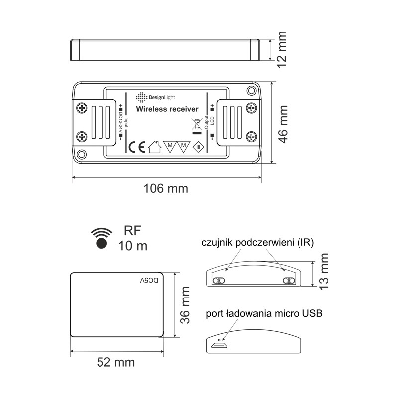 wymiary zestawu TEO-ZES-1P-CZ-01