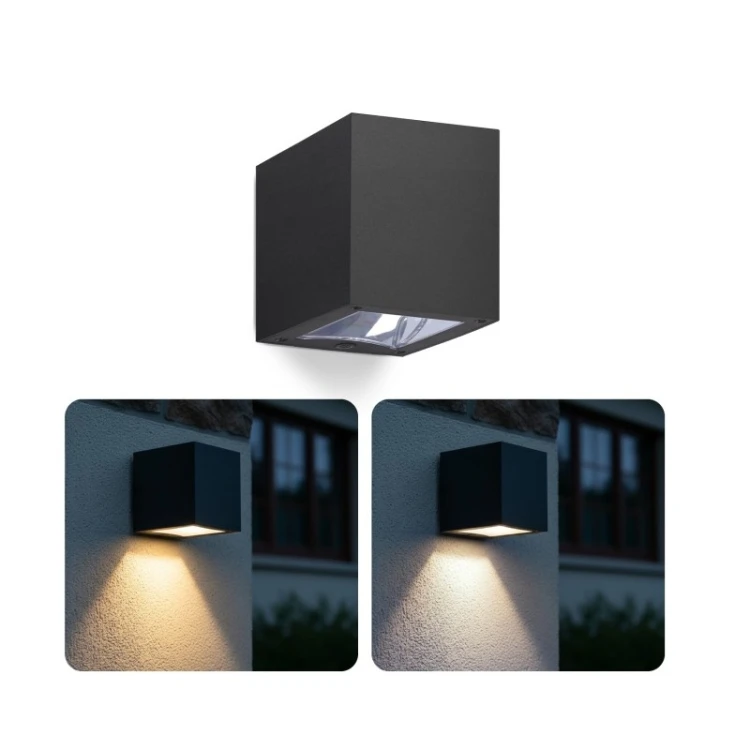Kinkiet ogrodowy solarny LED 2CCT IP54 czarny
