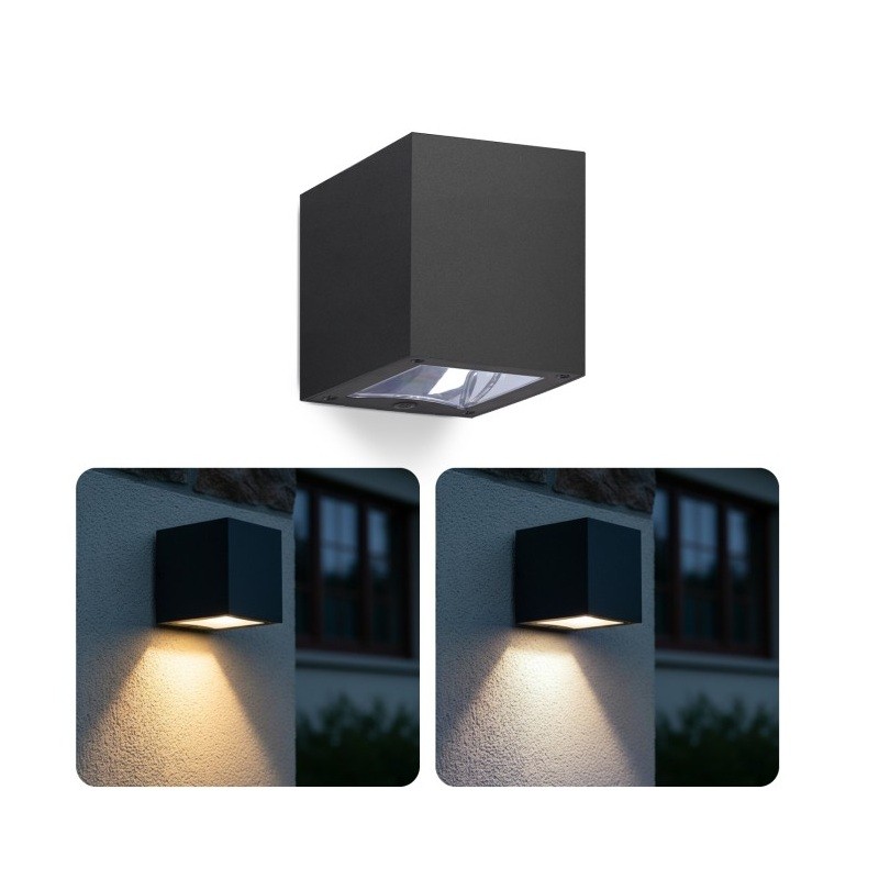Kinkiet ogrodowy solarny LED 2CCT IP54 czarny