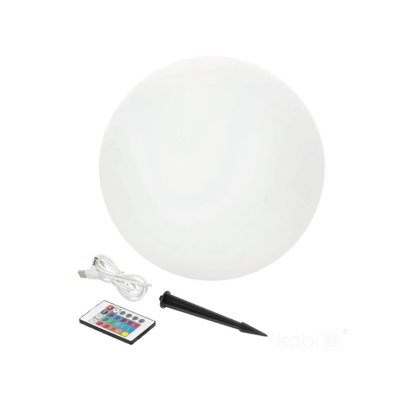 Lampa ogrodowa Solar LED GARDEN BALL 40cm 3000K+RGB Kobi