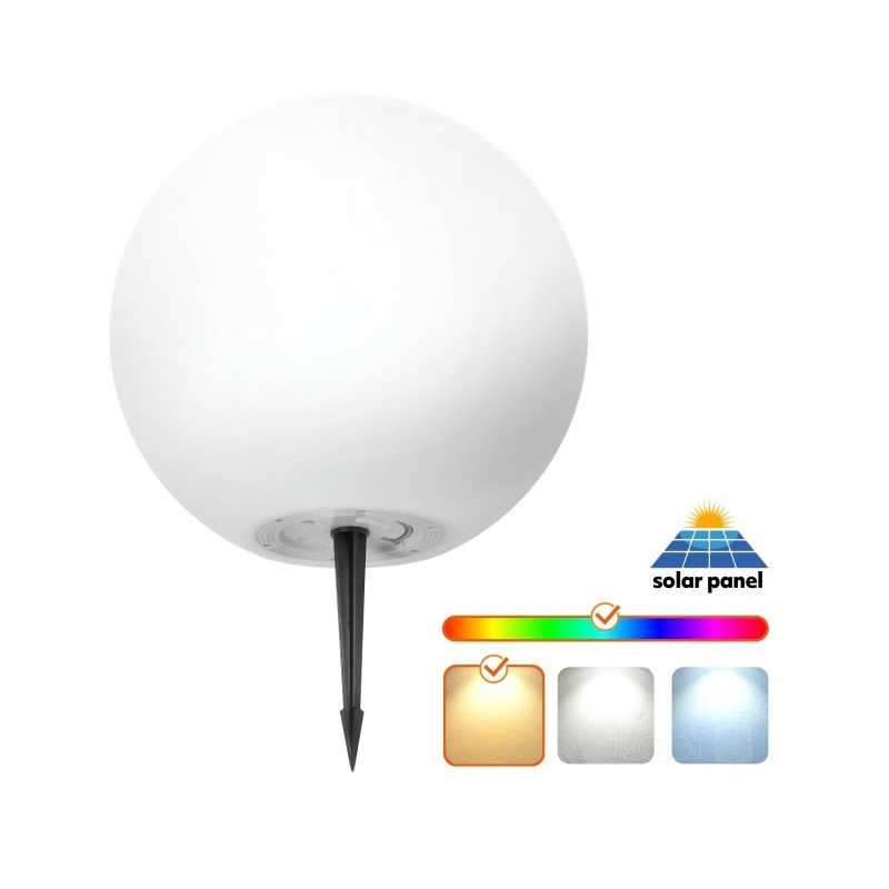Kula ogrodowa LED RGB + 3000K 40cm solarna GARDEN BALL