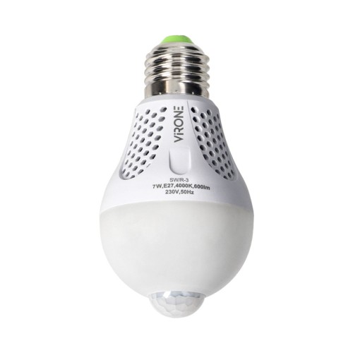 Żarówka LED E27 7W 600lm 230V A60 NAMIB z czujnikiem ruchu i zmierzchu biała neutralna