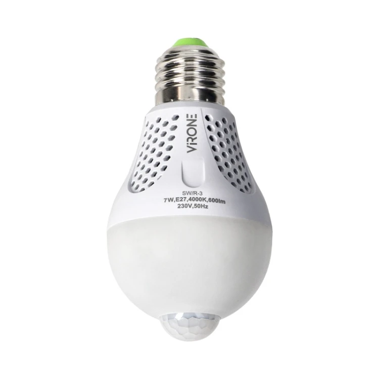 Żarówka LED E27 7W 600lm 230V A60 NAMIB z czujnikiem ruchu i zmierzchu biała neutralna