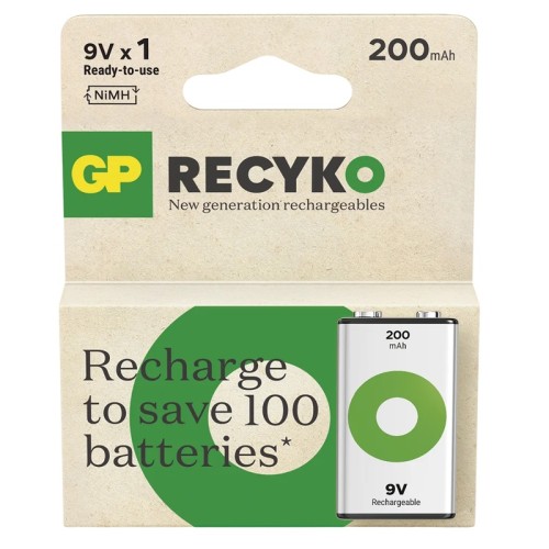 Akumulator GP 6F22 9V Ni-MH 200mAh ReCyko