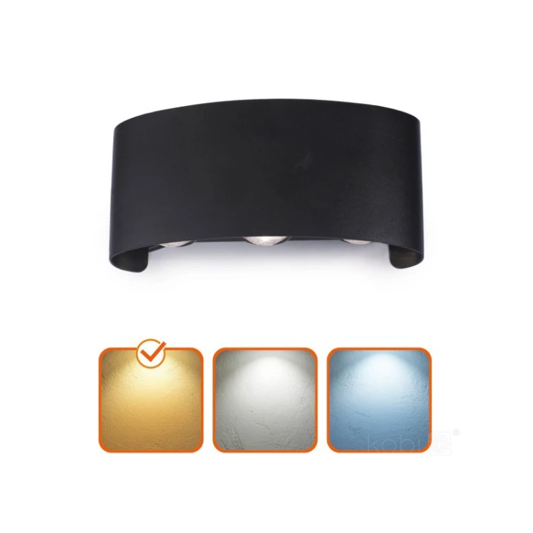 Kinkiet LED LUMPERA 6W 3000K IP54 czarna