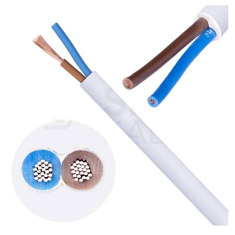 Przewód OMY biały linka 2x1mm - 25m