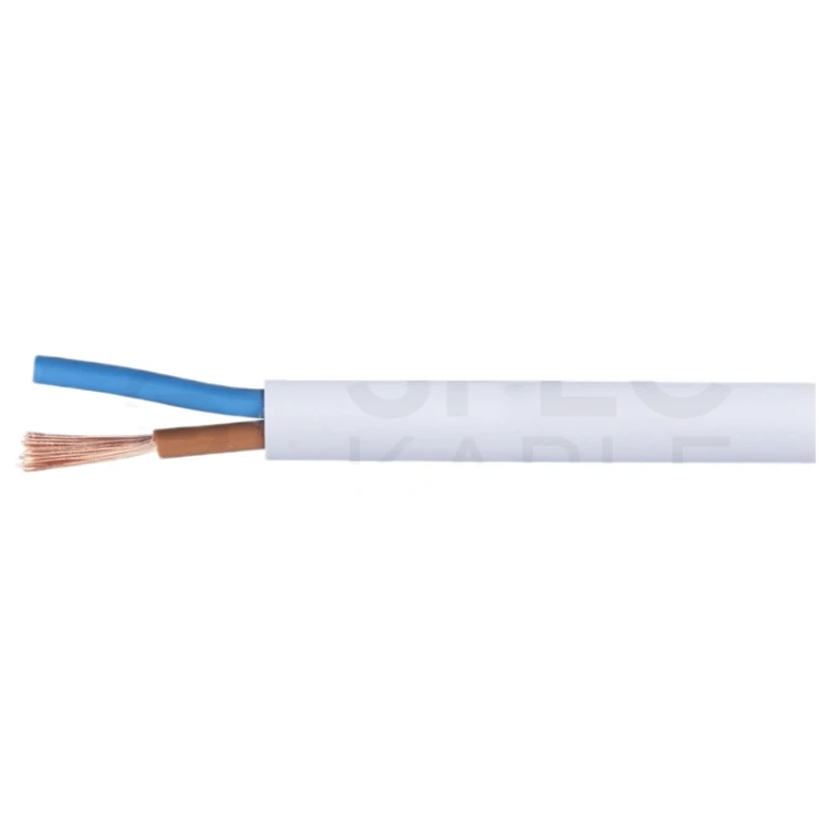 Przewód OMY biały linka 2x1mm - 25m 300/300V giętki linka