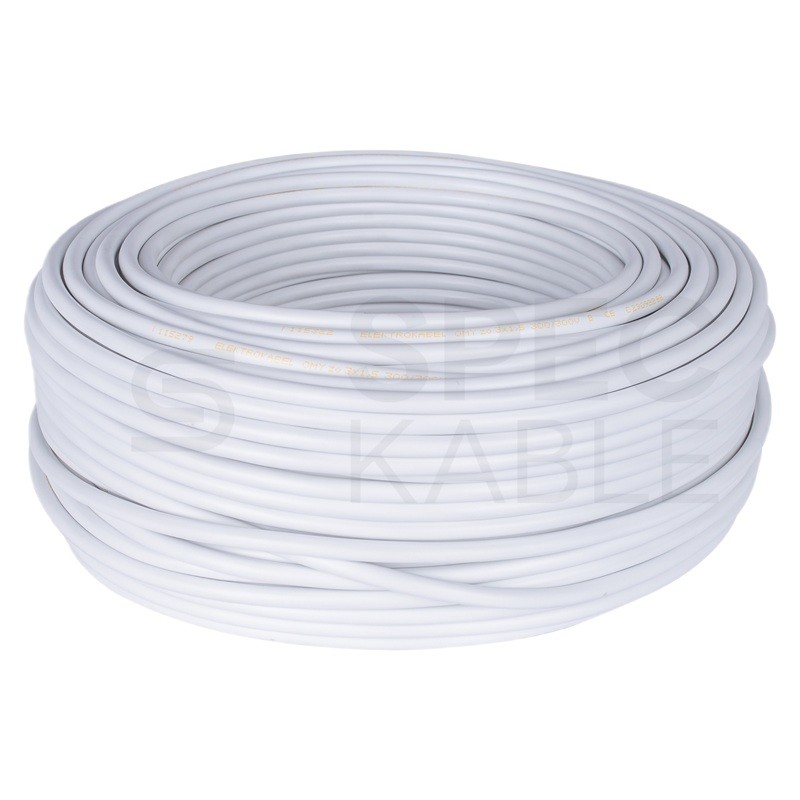 Kabel mieszkaniowy OMY biały linka 2x1mm - 25m