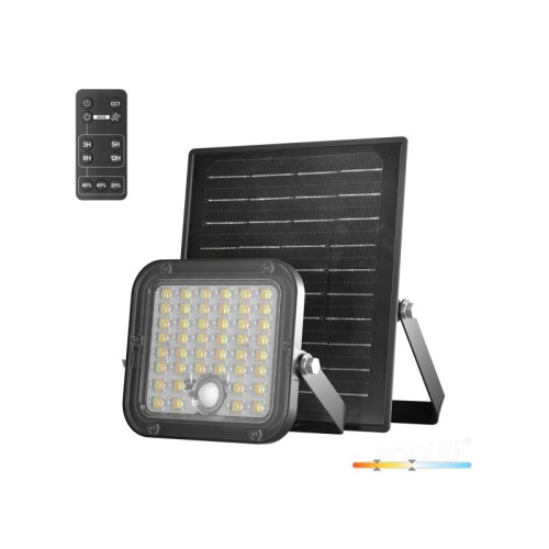 Naświetlacz LED SOLARNY MHCS 10W 2CCT IP65 z czujnikiem ruchu + pilot