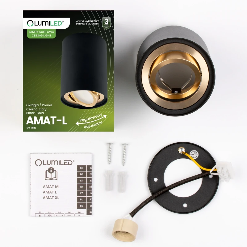 zawartość oprawy natynkowej AMAT-L 115mm