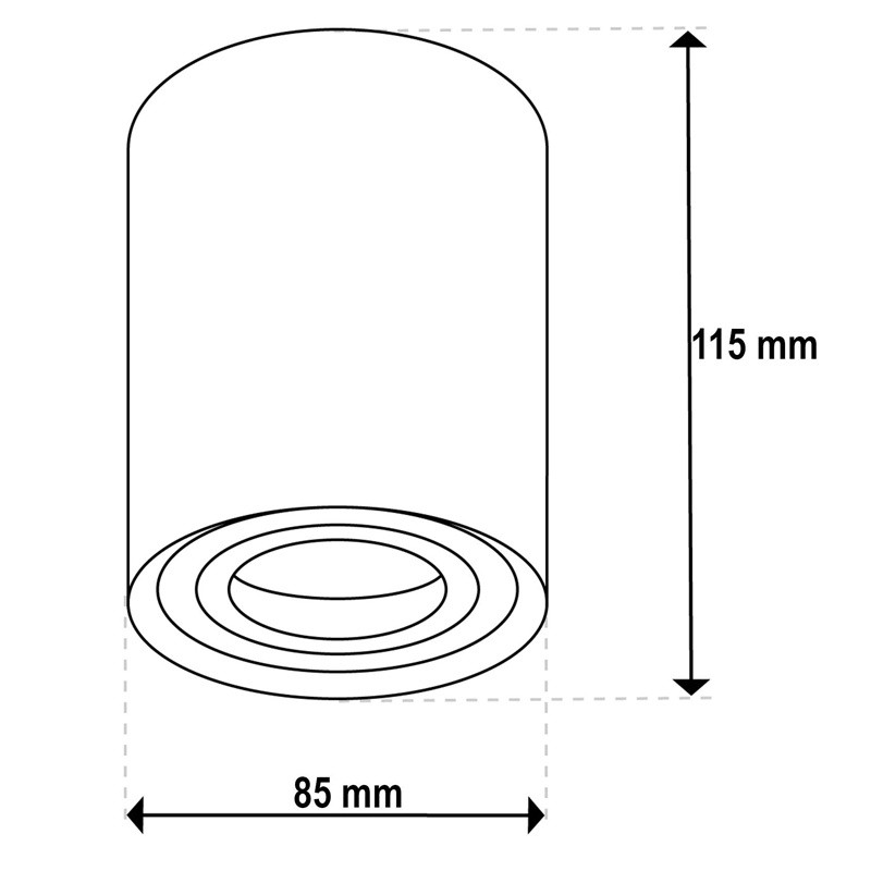 wymiary oprawy AMAT-L 115mm