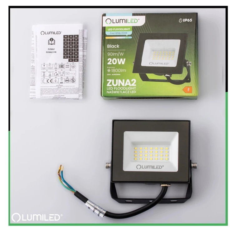 Naświetlacz LED 20W IP65 6500K biała zimna ZUNA2