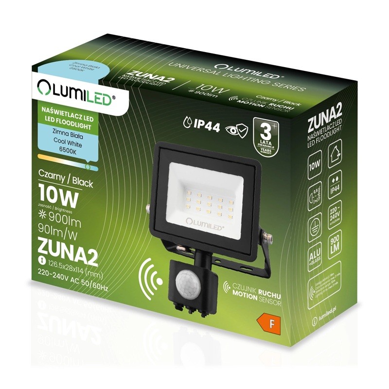 opakowanie naświetlacza z czujnikiem ruchu i zmierchu 10W