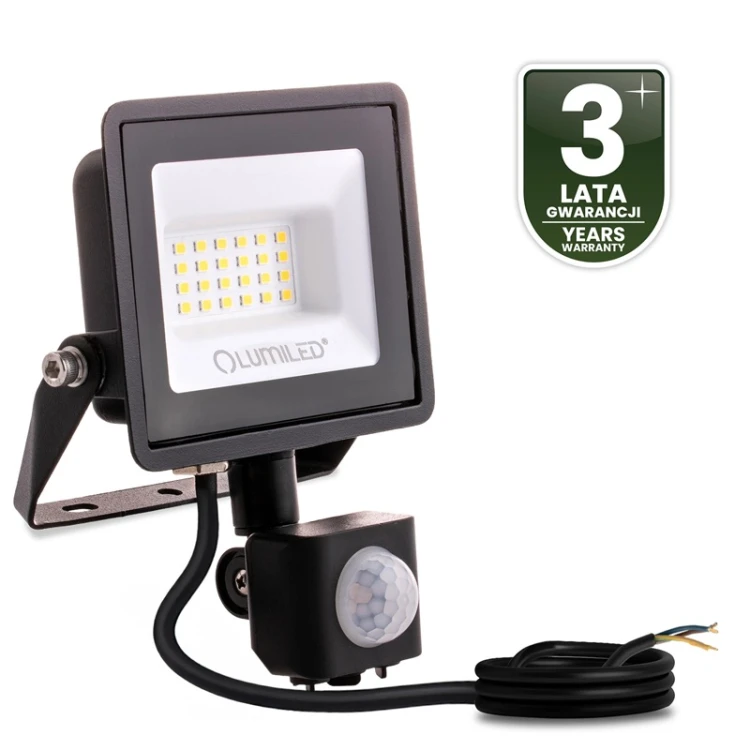 Naświetlacz LED 20W IP44 6500K biała zimna ZUNA2 z czujnikiem