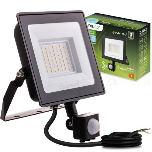Naświetlacz LED 50W IP44 6500K biała zimna ZUNA2 z czujnikiem