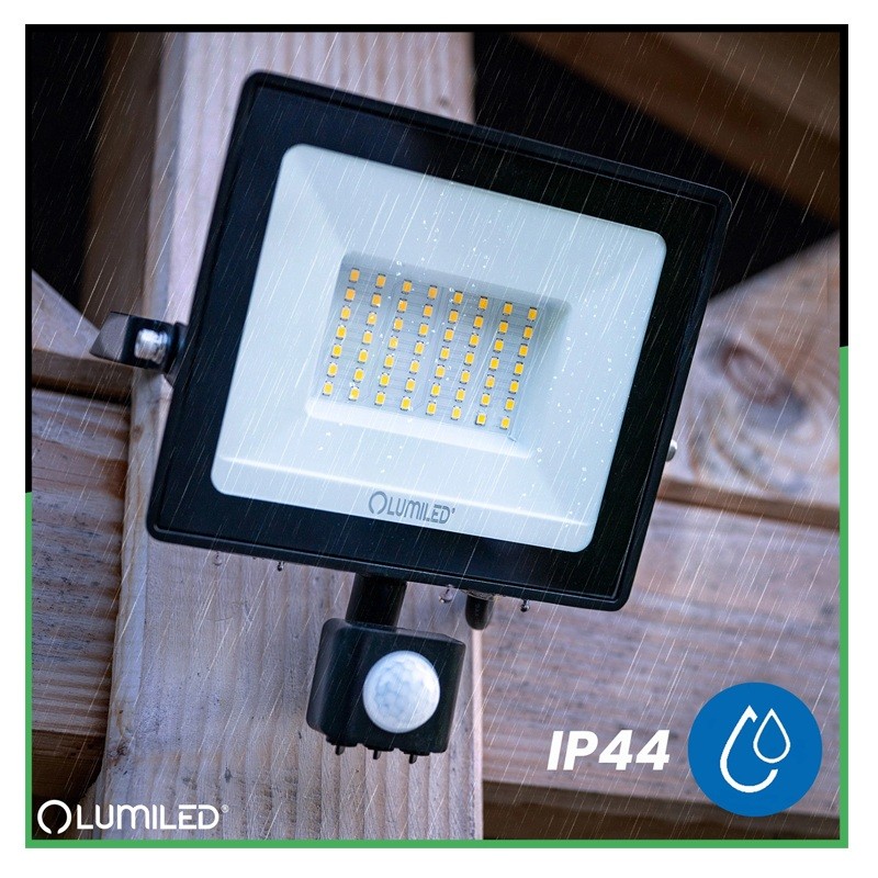 Naświetlacz LED ZUNA2 50W 4500lm 6500K IP44 Czarny Czujnik Ruchu i Zmierzchu