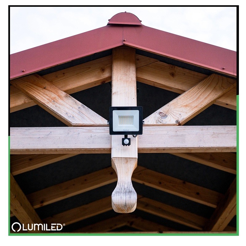 Naświetlacz LED ZUNA2 50W 4500lm 6500K IP44 Czarny Czujnik Ruchu LUMILED