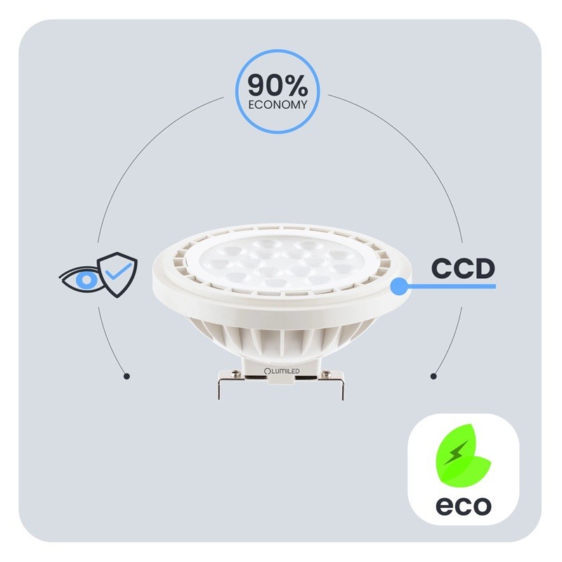 Żarówka LED G53 Reflektor AR111 10W = 75W 1055lm 4000K Neutralna 38° 12V