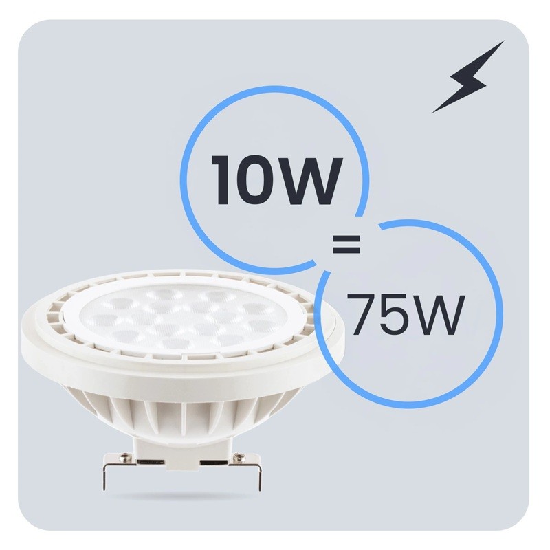 Żarówka LED G53 AR111 10W = 75W 1055lm 4000K 38° 12V