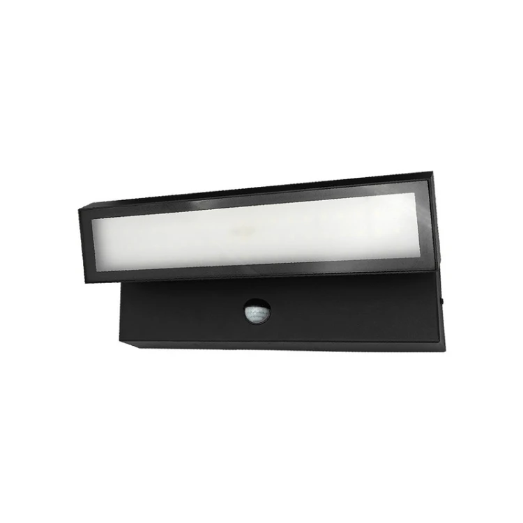 Kinkiet, lampa ogrodowa, elewacyjna LED 27W IP65 4000K VELORION z czujnikiem ruchu i zmierzchu - czarna