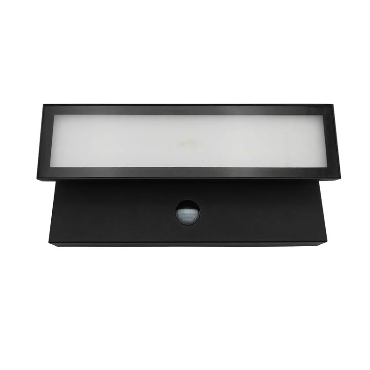 Kinkiet, lampa ogrodowa, elewacyjna LED 27W IP65 4000K VELORION z czujnikiem ruchu i zmierzchu - czarna