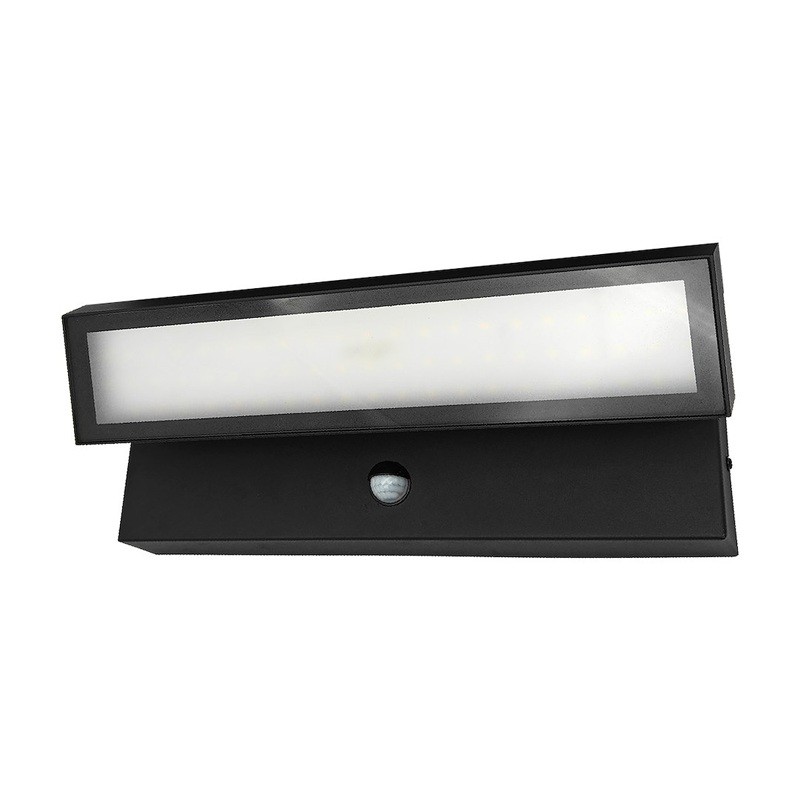 Kinkiet, lampa ogrodowa, elewacyjna LED 40W IP65 4000K VELORION z czujnikiem ruchu i zmierzchu - czarna