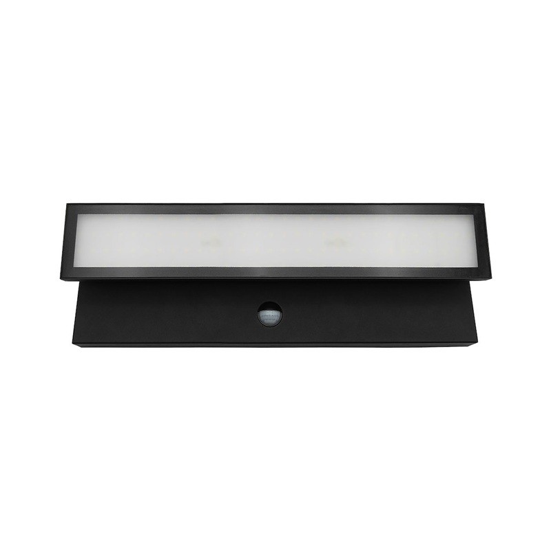 Kinkiet, lampa ogrodowa, elewacyjna LED 40W IP65 4000K VELORION z czujnikiem ruchu i zmierzchu - czarna