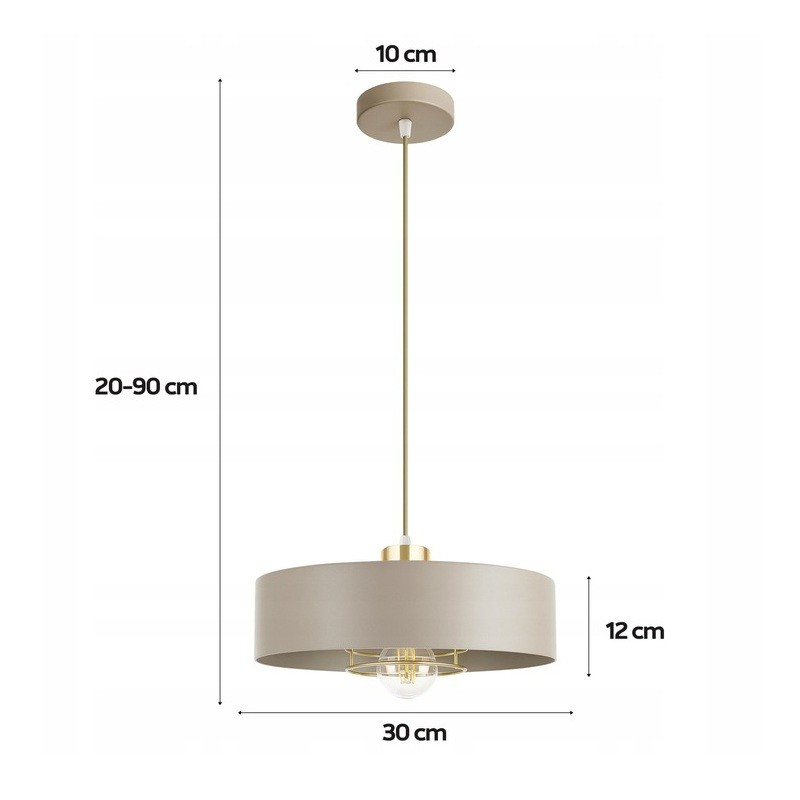 wymiary Żyrandola Sisu Ecru 1x E27