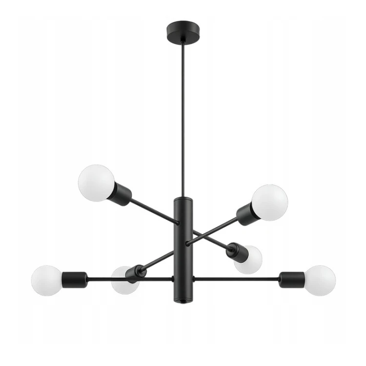 Lampa sufitowa, żyrandol wisząca 6xE27 Loft Modern czarna