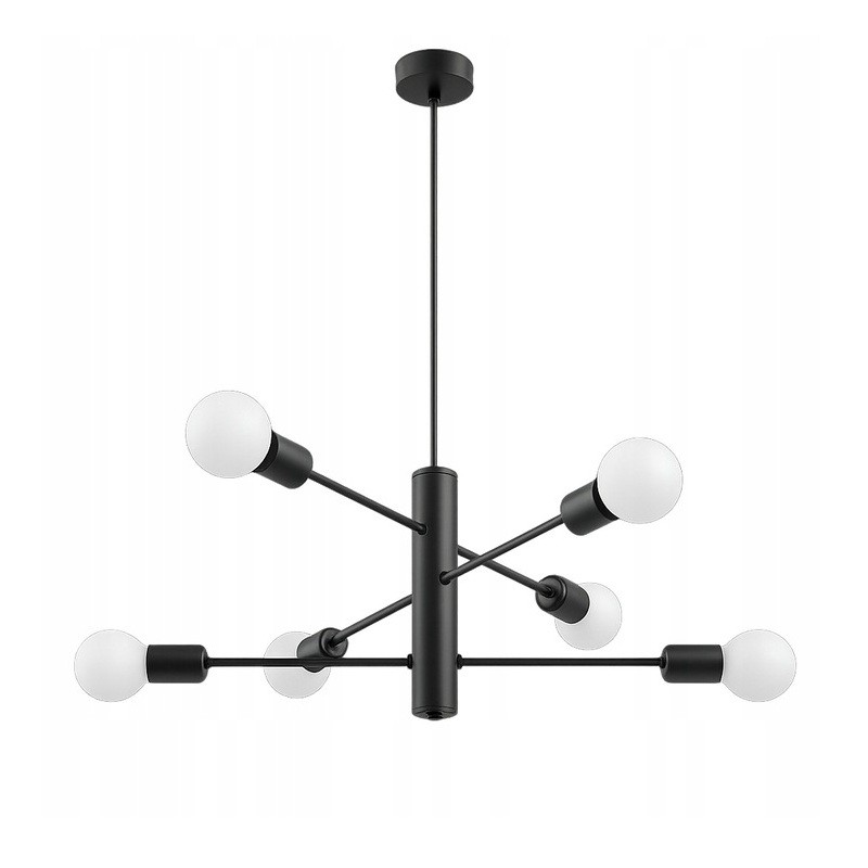Lampa sufitowa, żyrandol wisząca 6xE27 Loft Modern czarna